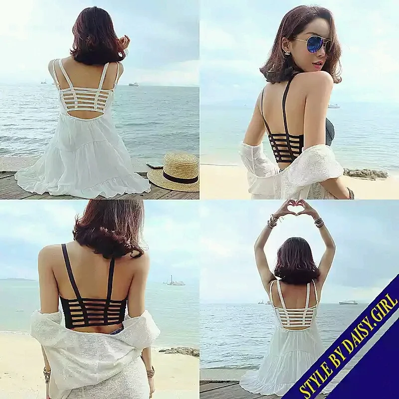 

New Solid Color Sexy Grid Hollow Beauty Back Seamless Short Top Tube Top Brap Short Sling Top Underwear Bras