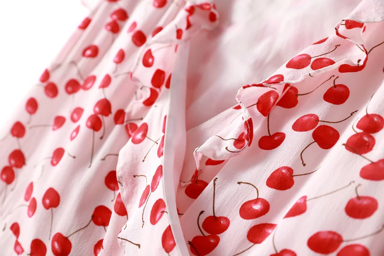 Леди Милан женские 100 шелковые подиумные платья с v-образным вырезом Короткие рукава, оборки с цветочным принтом модные платья