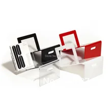 (2 pieces / lot ) Acrylic storage magazine book rack holder Newspaper brochure holder Office file holder shelf