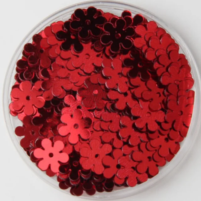 

3000pcs 9mm Red Color Flat Flower Centre Hole Loose Sequin Paillette Sewing,Wedding Craft,Kids DIY Garment Accessories