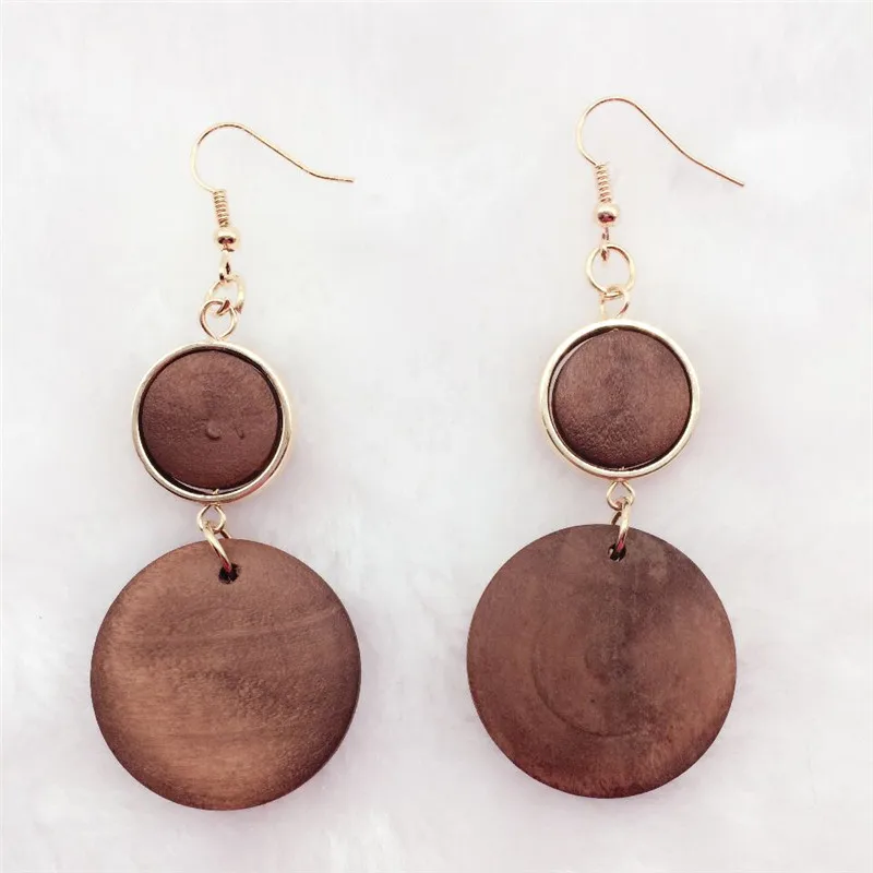 

pair brown new design personality Latest good quality handmade natural african wood earrings jewelry lot
