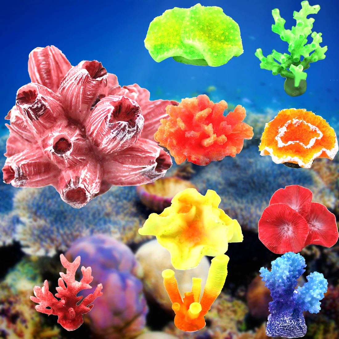 Красочные искусственные аквариумные украшения микро миниатюрный пейзаж имитация коралловых цветов мини-орнамент подводный Pe