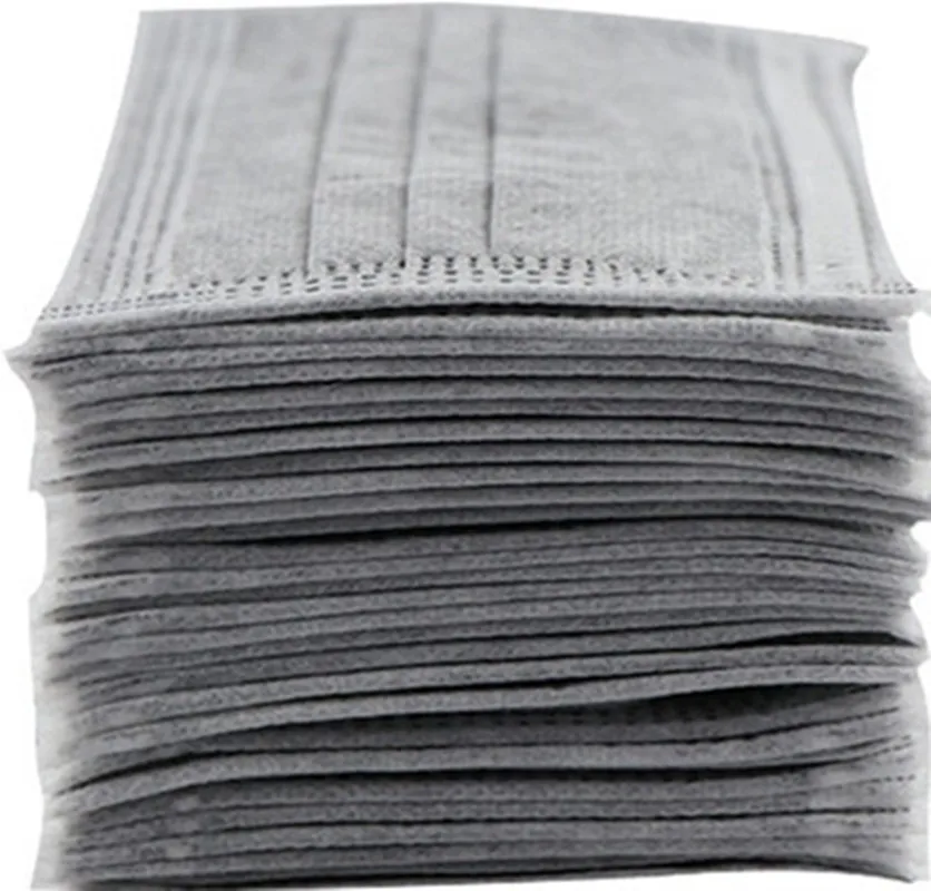 50Pcs//lot 4-layer activated carbon anti fog dust disposable masks