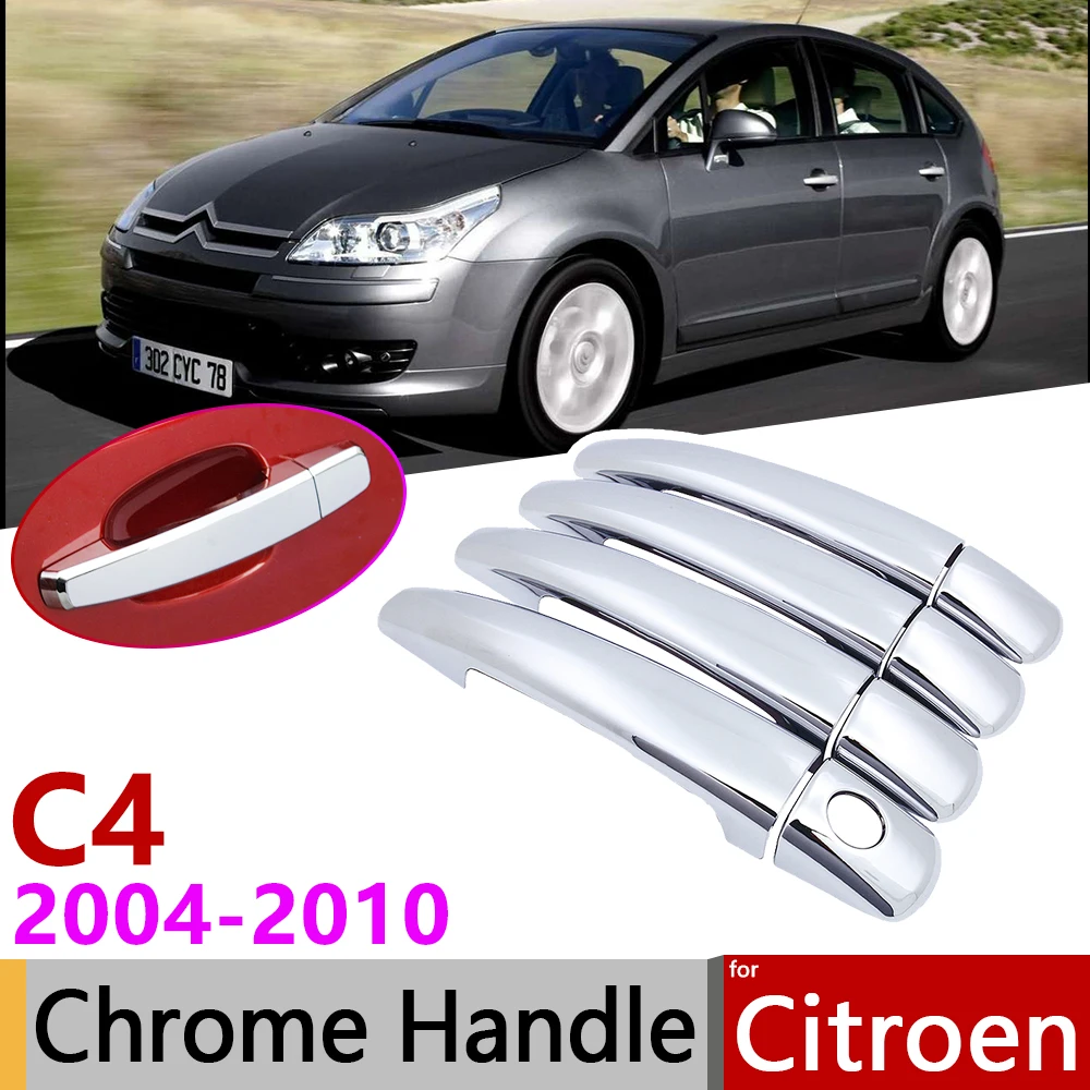 

for Citroen C4 Pallas Triomphe Quatre 2004~2010 Chrome Door Handle Cover Car Accessories Stickers Trim Set 2006 2007 2008 2009