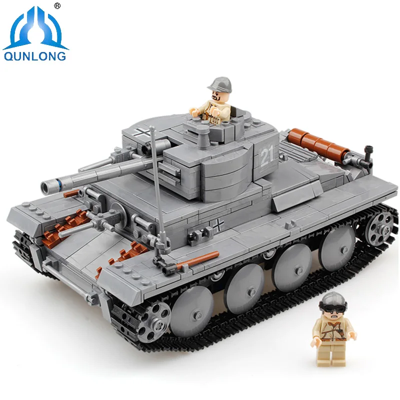 

Qunlong Military PZKPFW-II Tank 3D Model Set Educational Christmas Toys For Children Building Blocks Compatible Legoe Star Wars
