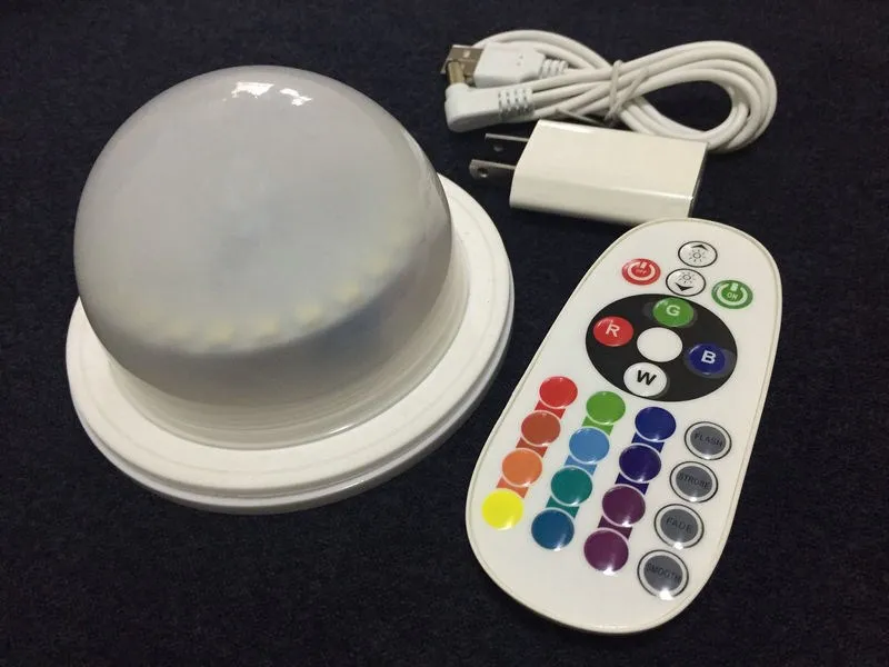Remote control Rechargeable RGBW Light base waterproof 5050SMD LED module Furniture mood Hanging Light Enhancer Under Table Tree