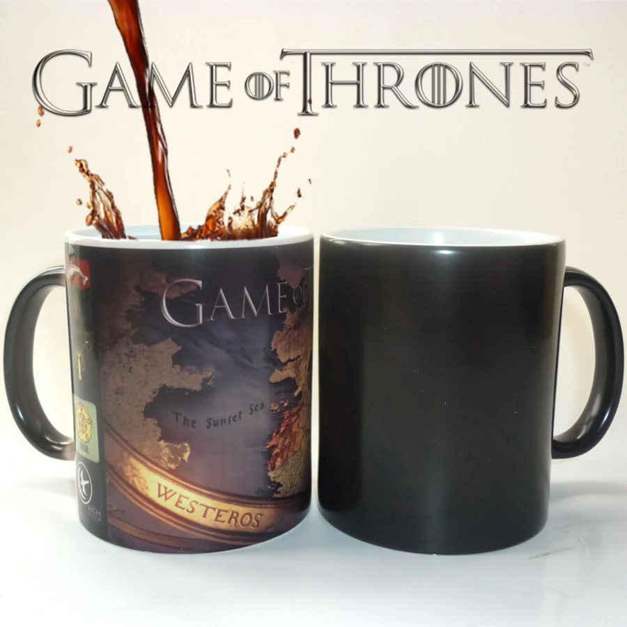 

Drop Shipping game of thrones mugs office coffee mug cold hot heat changing color magic mug tea cups best gift for your friends