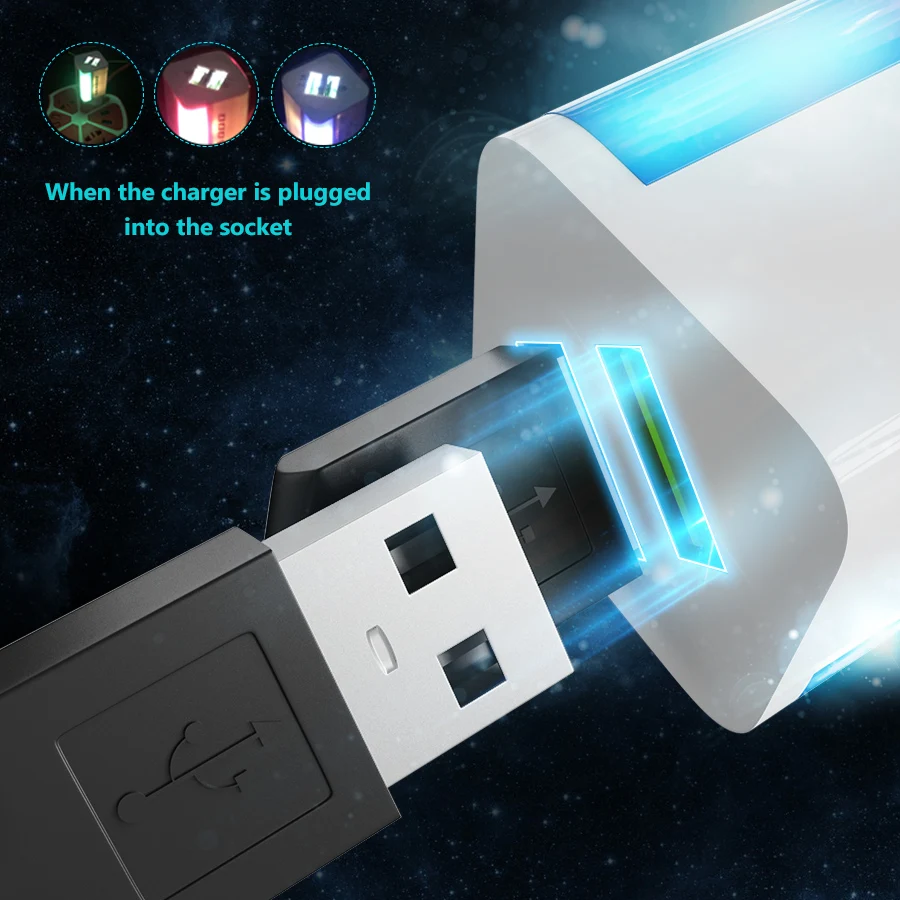 2 USB зарядное устройство, светящееся быстрое зарядное устройство для мобильного телефона, настольное зарядное устройство с двумя портами, з...