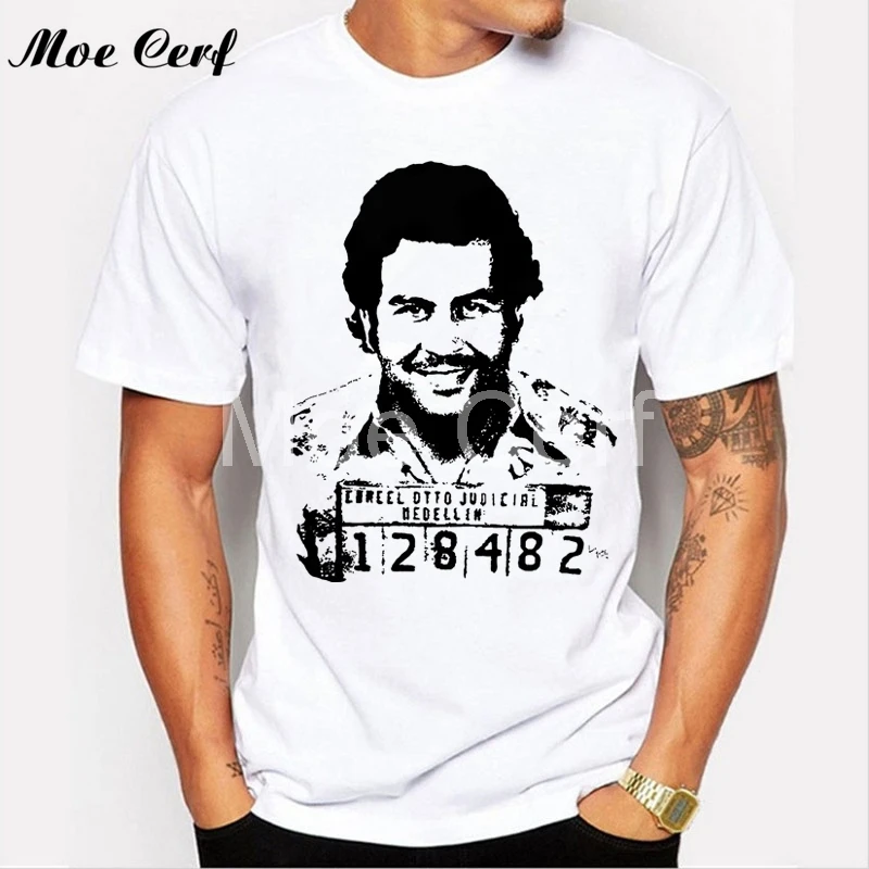 

Pablo Escobar T Shirt Colombian Drug Weed Mafia Scarface Luciano Money Capone T-Shirt White Short Sleeve Top Tees Hipster L5-231