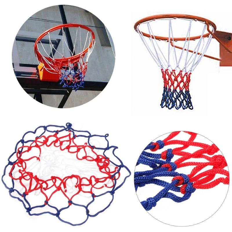 Универсальный 5 мм красный белый синий баскетбольная сетка нейлон обруч сетка для попадания мячом сетка