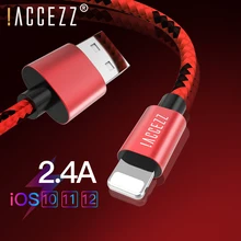 ACCEZZ для Apple, нейлоновый USB кабель для iphone X, XS, MAX, XR, синхронизация данных, телефон для iphone 8, 7, 6S Plus, a, зарядный шнур, линия зарядного устройства