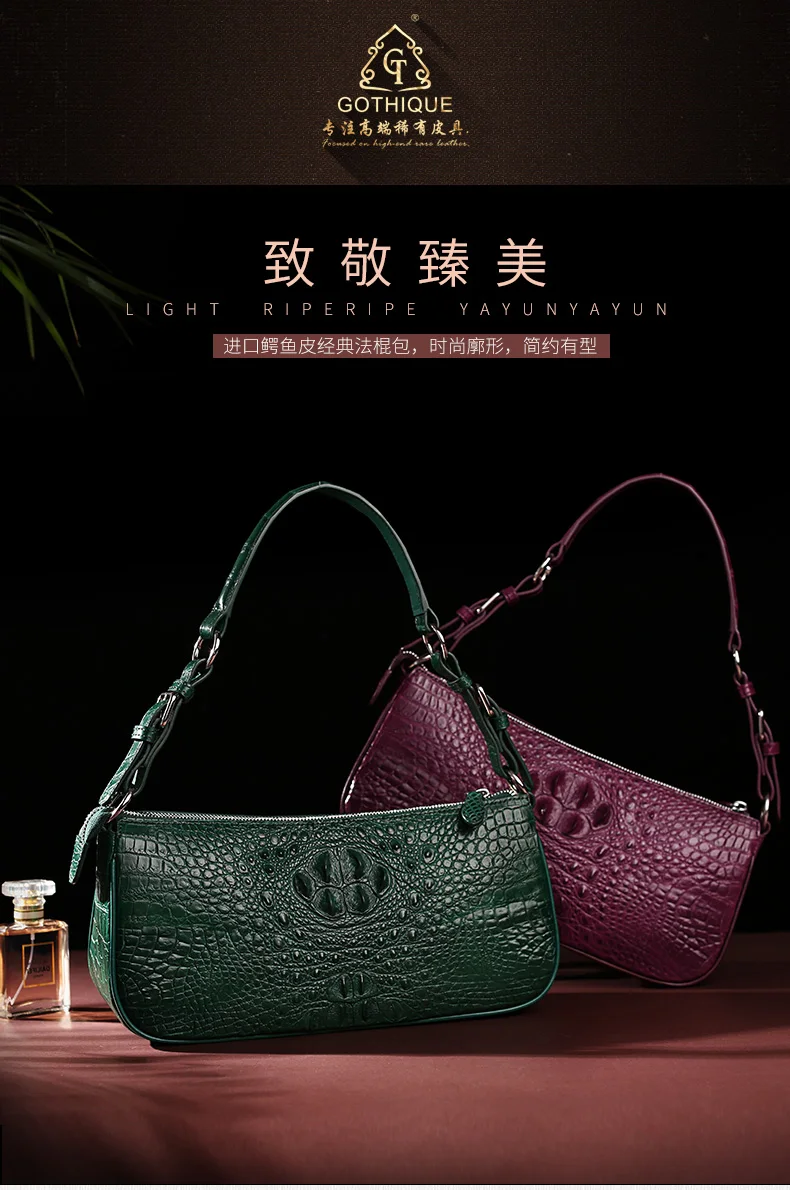 Couro de Crocodilo Bolsa de Couro Bolsa de Ombro Bolsa de Couro de Crocodilo do Bolsa para Mulheres Gete Novo Crossbody Bolsa Moda Lady Satchel de do para Mulheres 1 lady Satchel Bolsa de couro de Crocodilo do saco das mulheres