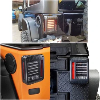 

Pair Brake LED Tail Light Reverse Turn Signal Lamps For 07-16 Jeep Wrangler JK