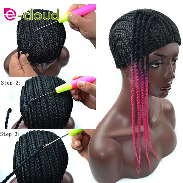 Online Shop Cornrow Wig Caps For Making Wigs Black Color Crochet