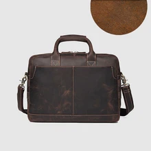 CARANFIER Мужские портфели из натуральной яловой кожи Crazy Horse сумки бизнес 17 дюймов ноутбук сумки водонепроницаемый большой емкости