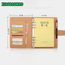 Кожаный Блокнот-органайзер красный и черный и желтый и коричневый винтажный блокнот из искусственной кожи A5 с 6 отверстиями