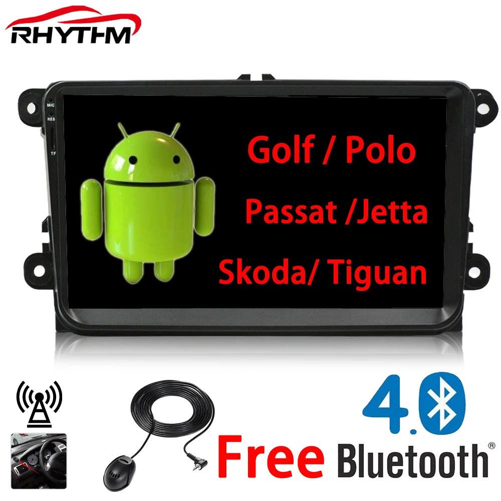 Rhythm 2 din Android 6 0 автомобильный радиоприемник для vw passat b7 b6 golf 5 Polo Tiguan Octavia Rapid fabia с gps
