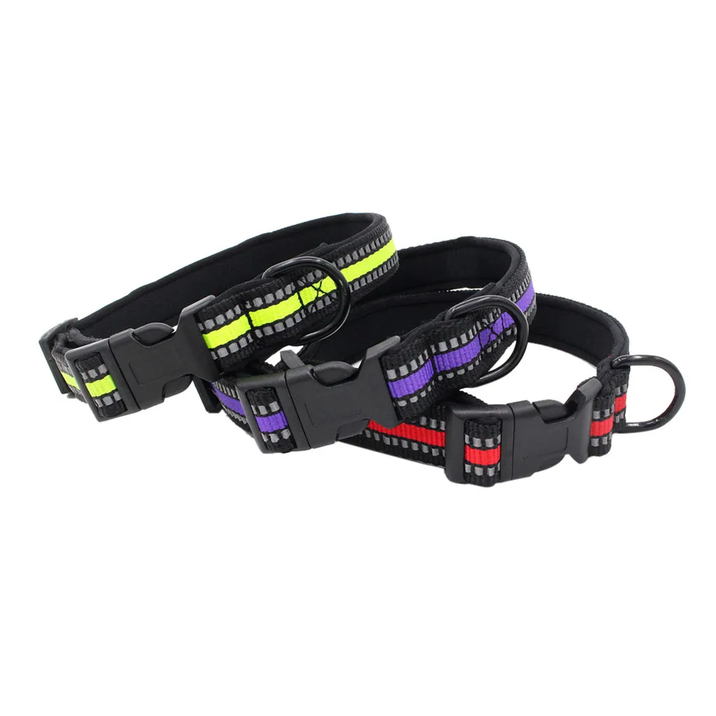 

Pet dog Adjustable Collar Set Puppy Cat Soft Necklace Reflective Webbing Outdoor Security Training Dog Harness Collars Pet Dog