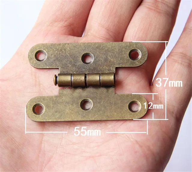 4 pcs Furniture Flat Invisible Cabinet Hinges H type Hinge Retro Drawer