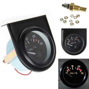 

1 set 52mm LED Light Car Pointer Oil Temperature Temp Gauge 50-150 Degree