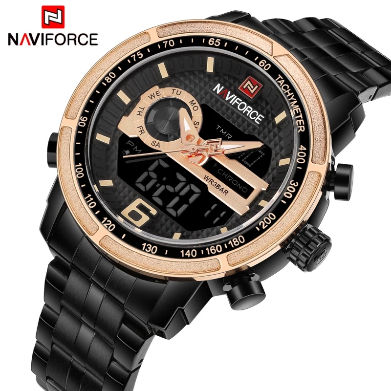 

NAVIFORCE Luxury Brand Men Sport Army Military Watches Men's Quartz Digital Wrist Watch Man Full Steel Clock Relogio Masculino