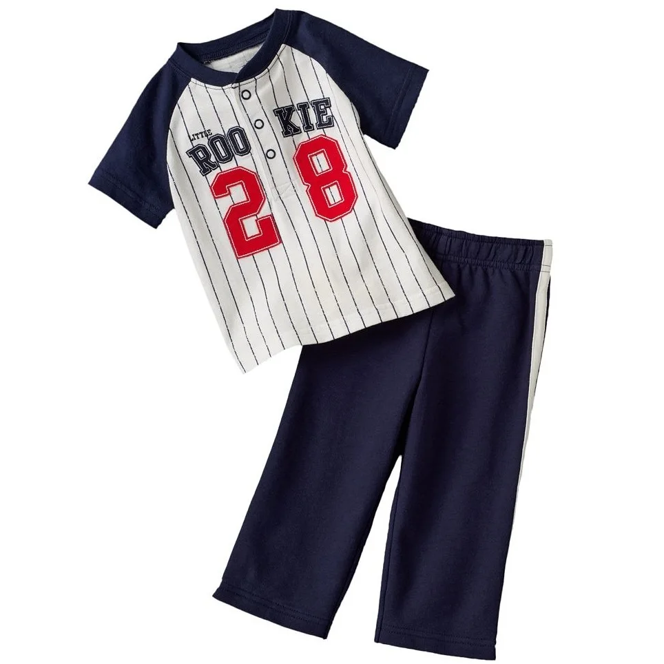 

Boy's Tracksuits Stripe Baby suits Tees Shirt Pants sets baseball suit boys summer clothes set 12-24month