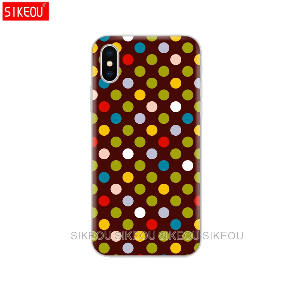 Силиконовый чехол для телефона Iphone 6X8 7 6s 5 5s SE Plus 10 XR XS Max в горошек|Бамперы| |