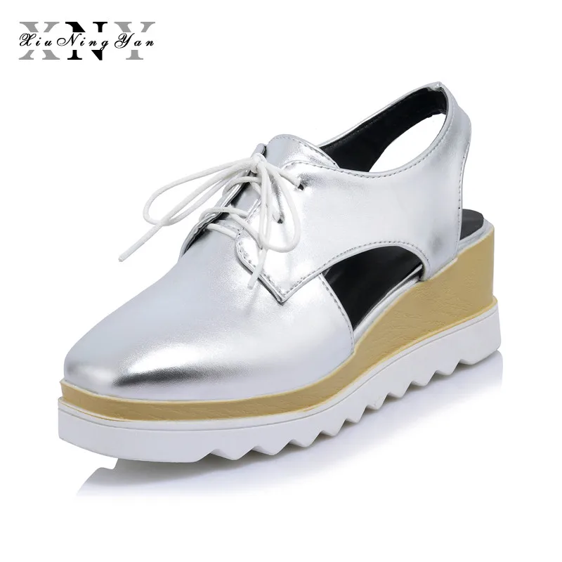 XIUNINGYAN Women Platform Shoes Oxfords Brogue PU Flats Lace Up Shoes Creepers Vintage Hollow Light Sole Casual Shoes Plus size XIUNINGYAN Women Platform Shoes Oxfords Brogue PU Flats Lace Up Shoes Creepers Vintage Hollow Light Sole Casual Shoes Plus size