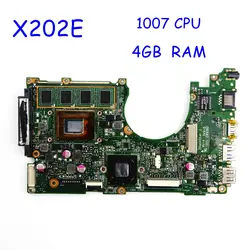 X202E 4 Гб Оперативная память/1007CPU материнской REV2.0 для ASUS X202E S200E X201E X202EP X201EP ноутбук материнская плата Тесты OK