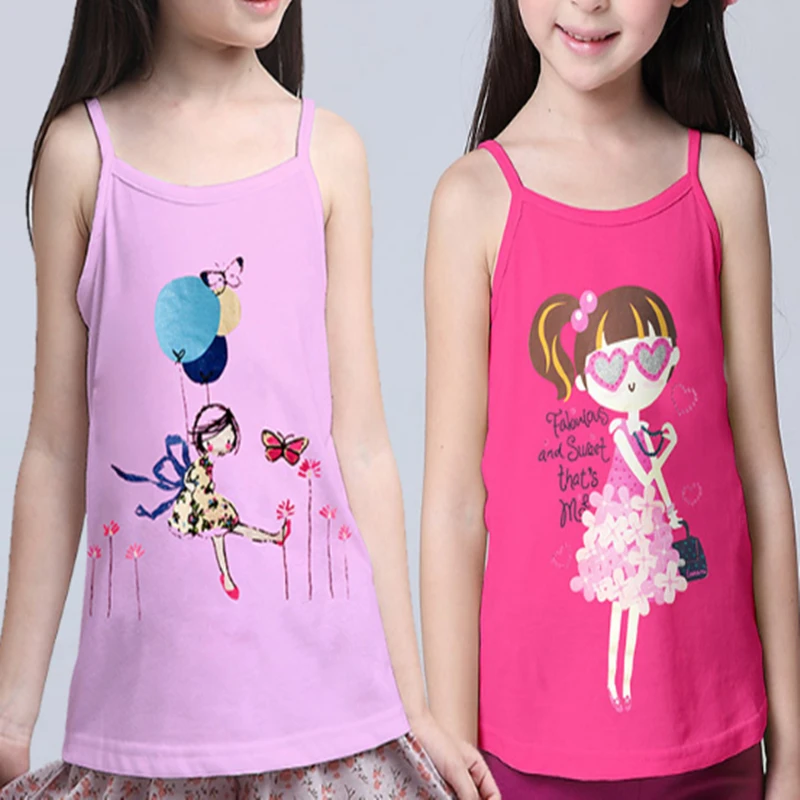 5pcs/lot New Girls Tanks Children Vest Beach Clothing Baby Girl Summer