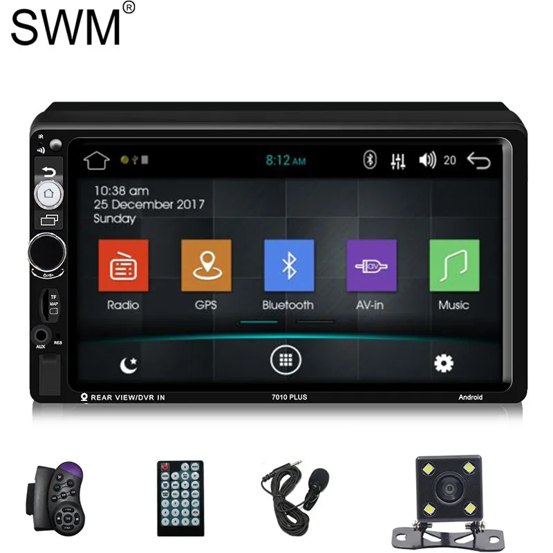 SWM 7010Plus 2din радио авто стерео Android 8,1 1G 16Gb Rds онлайн навигация Авторадио Oto Teypleri Зеркало Ссылка парктроник - Цвет: Radio with Camera 1