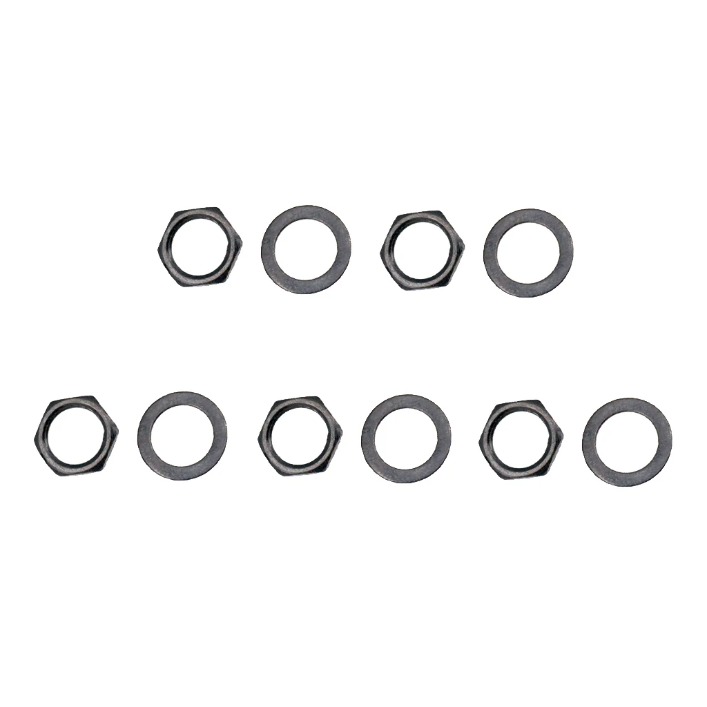 

10pcs Guitar Electric Output Input Jack Socket Nuts Washers Gaskets for Electric Guitar Parts Accessories