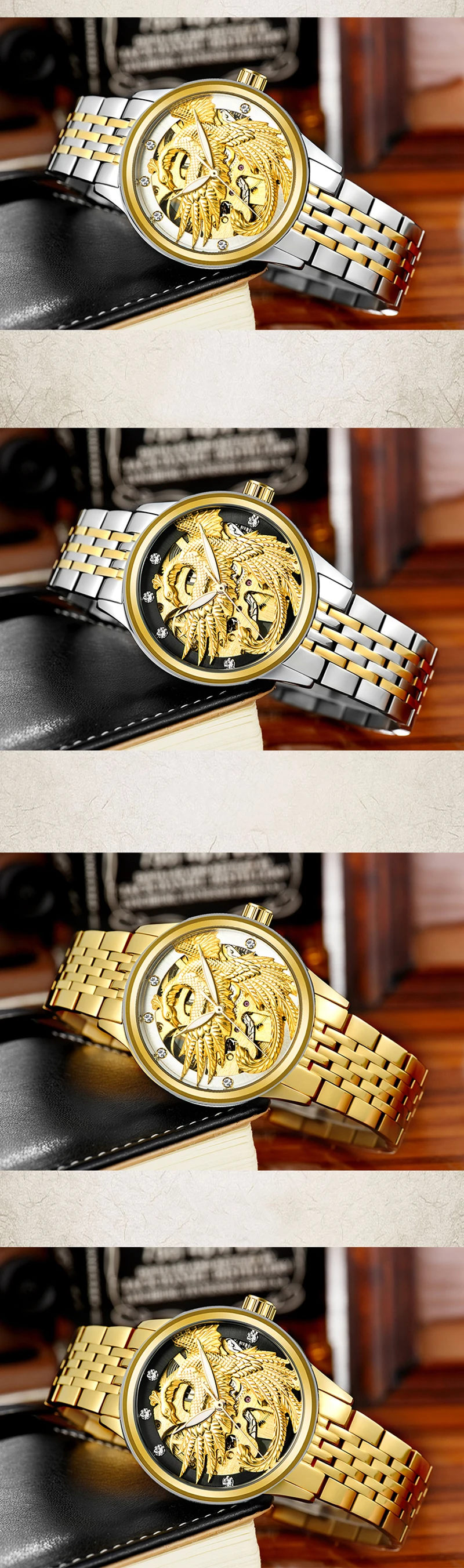 TEVISE Phoenix Women Watches Gold Luminous Automatic Self-Wind Watch Luxury Female Clock Mechanical Ladies Watches Waterproof (2)