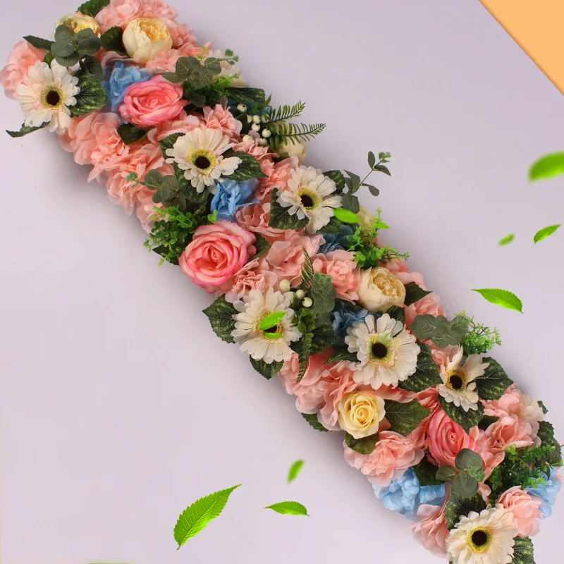 Flone Artificial Silk Fake Flowers 100cm Wedding Rose Flowers Row Wedding Scene Layout Flower Road Wall Arch Door Decoration (14)