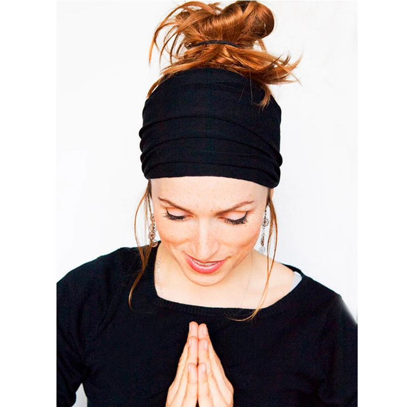 4/" Wide Women Yoga Sport Headband Stretch Hairband Elastic Hair Band