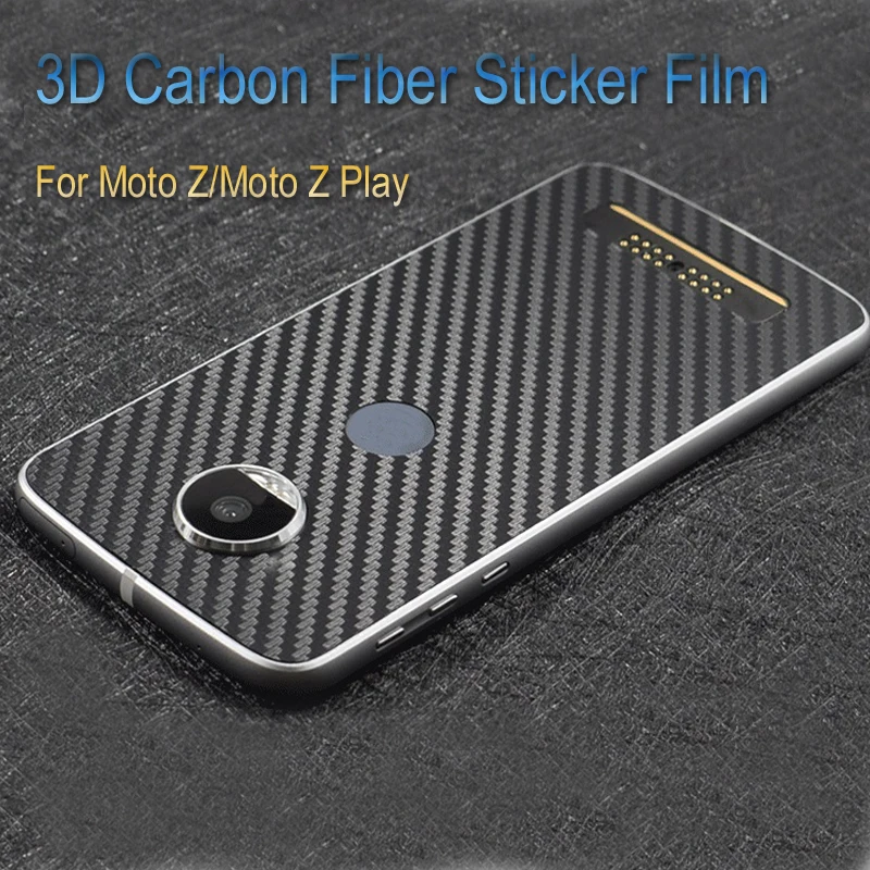 

2017 3D Carbon Fiber Back Protective Film Sticker for Moto Z/ Z play Wrapped Skin Phone Back Pasted Sticker Membrane