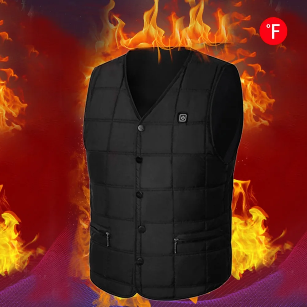 2018 New Heating Vest Fashion V Neck Winter Warm Vest for Men and Women