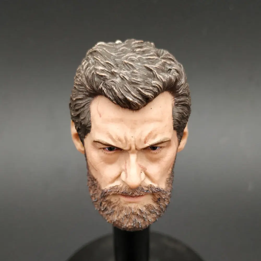 

Custom 1/6 Scale Wolverine Head Sculpt Male Soldier Old Logan Head Carving Model toys