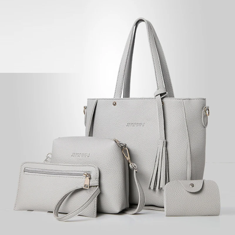 

Dropshipping 4PCS Handbag Set Women PU Leather Shoulder Bag G435