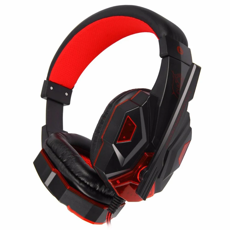 

Foldable Over-ear Wired Gaming Headphone with Noise Canceling Microphone LED Game Headset for Computer PC Gamer