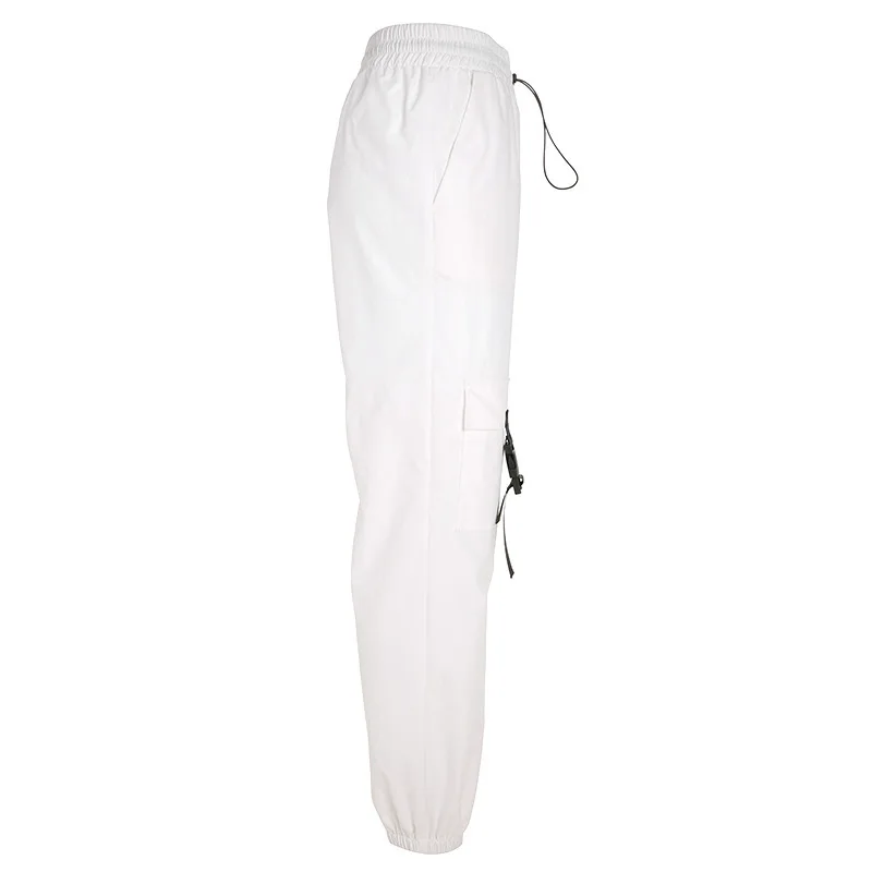 Женские свободные спортивные брюки с карманами Harajuku брюки Модные женские белые мешковатые штаны для бега хип-хоп танцевальные брюки размера плюс