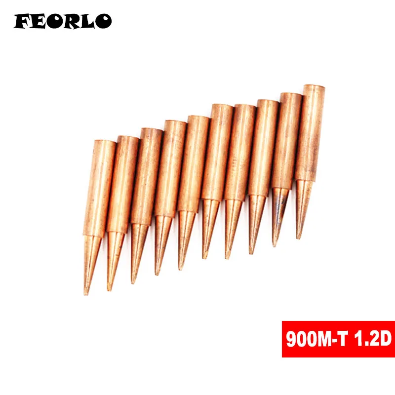 FEORLO 10 шт.+ рукав K/SK/IS/B/I/1C/2C 3C/4C/5C/3.2D/2.4D/1.6D/1.2D/0.8D 900M-T Чистая медь паяльный наконечник сварочный