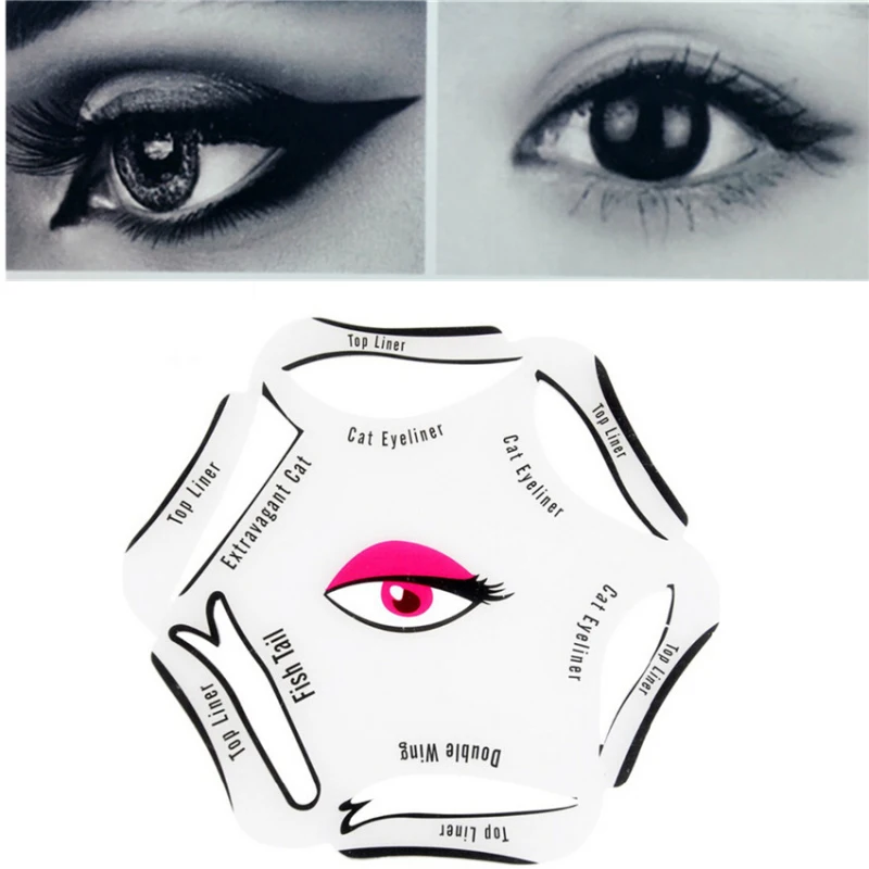 

6 in 1 Stencils Eyeliner Template Smoky Makeup Guide Cat Eye Liner Quick Tool