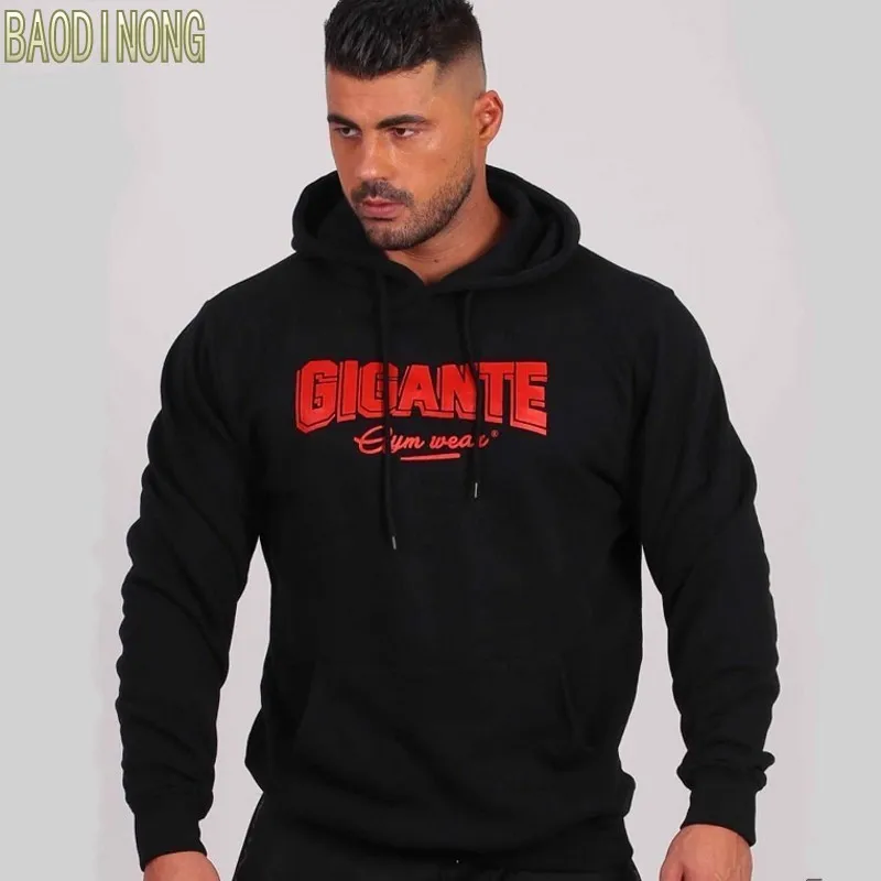 YEMEKE Men Black Hoodies Sweatshirts Fashion Casual pullover Gyms