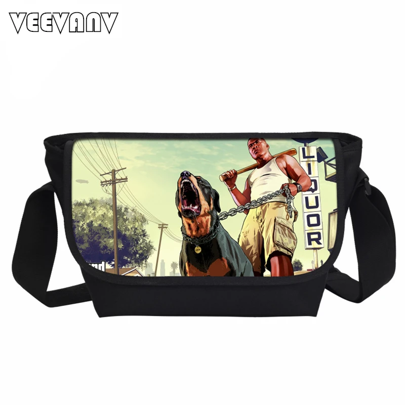 2017 VEEVANVผู้ชายMessengerถุงเกมGTA 5พิมพ์C Rossbodyถุงร่อซู้ลของกระ