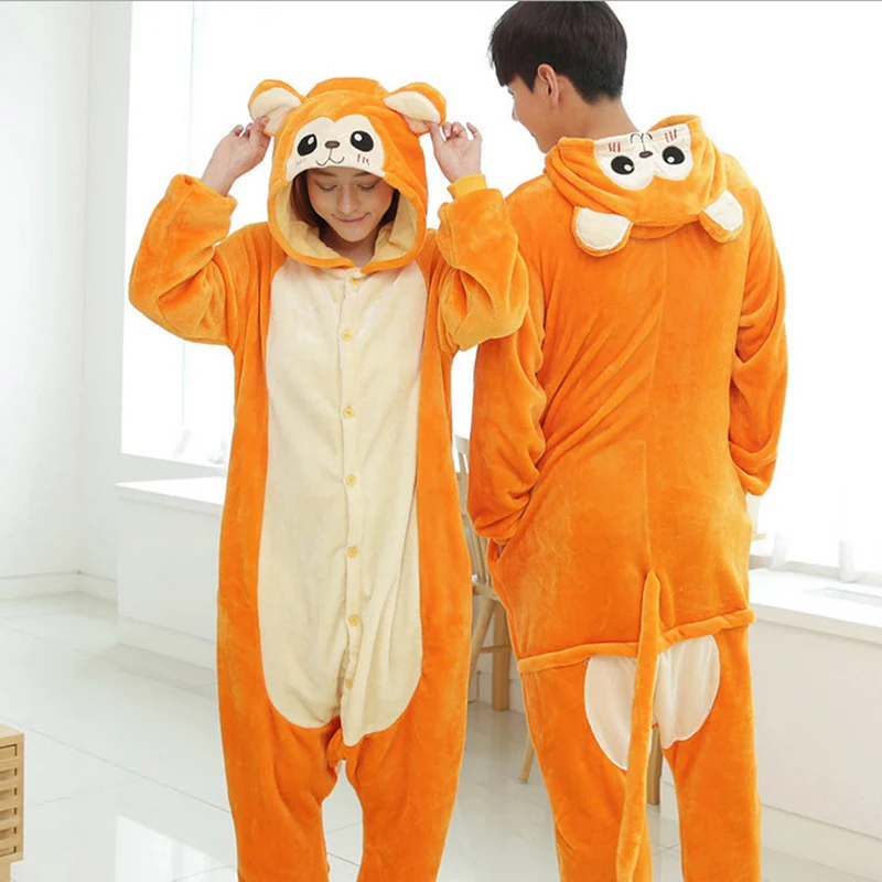 New Fashion Women's Animal Monkey Woman Pajama Set Full Sleeve Hooded Microfiber Pajama Sets