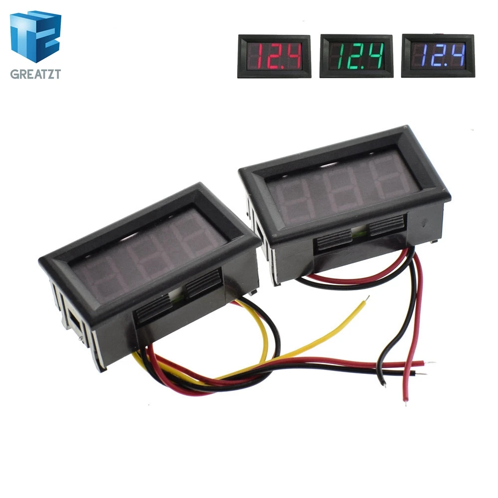 

0.56 Inch Mini Red Green Blue LED Display Panel Voltage Meter Voltmeter Home Use Voltage 3 Three Digital DC 4.5V 30V 2 / 3 Wires