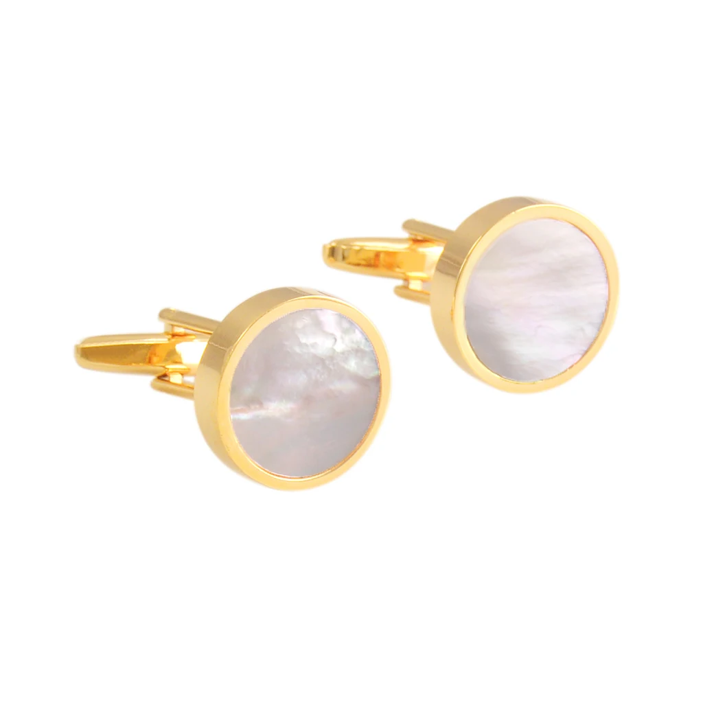 Mens Shell Round Cufflinks Shirt Stud Tuxedo Business Wedding Cuff Link Luxury Mens Fathers' Day Gift Jewelry