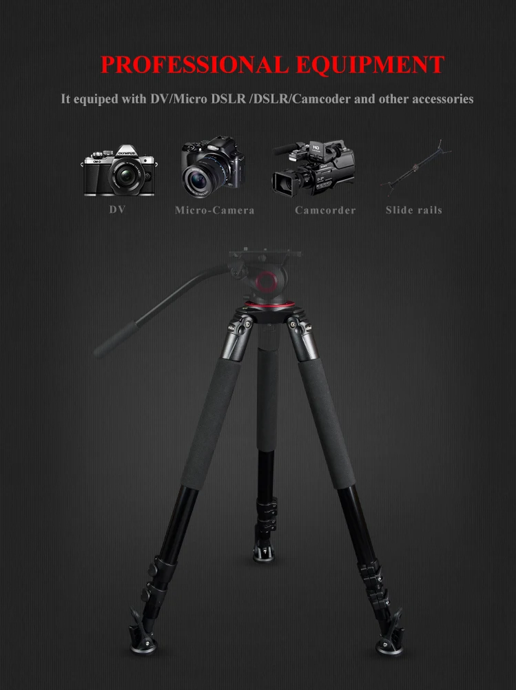 Miliboo MTT703A Профессиональный портативный алюминиевый штатив для камеры DSLR/видео/видеокамеры стенд видео штатив нагрузка 25 кг макс