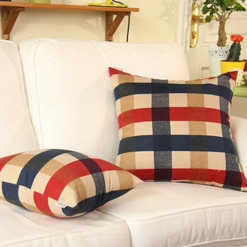 

European Style Cotton Square Tablecloth Colorful Lattice Rectangle Cover Dinning Table Cloth Napkins Cushion Home diy Decoration